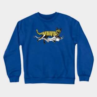 Monarch Cat-erpillar Cat with Banner Crewneck Sweatshirt